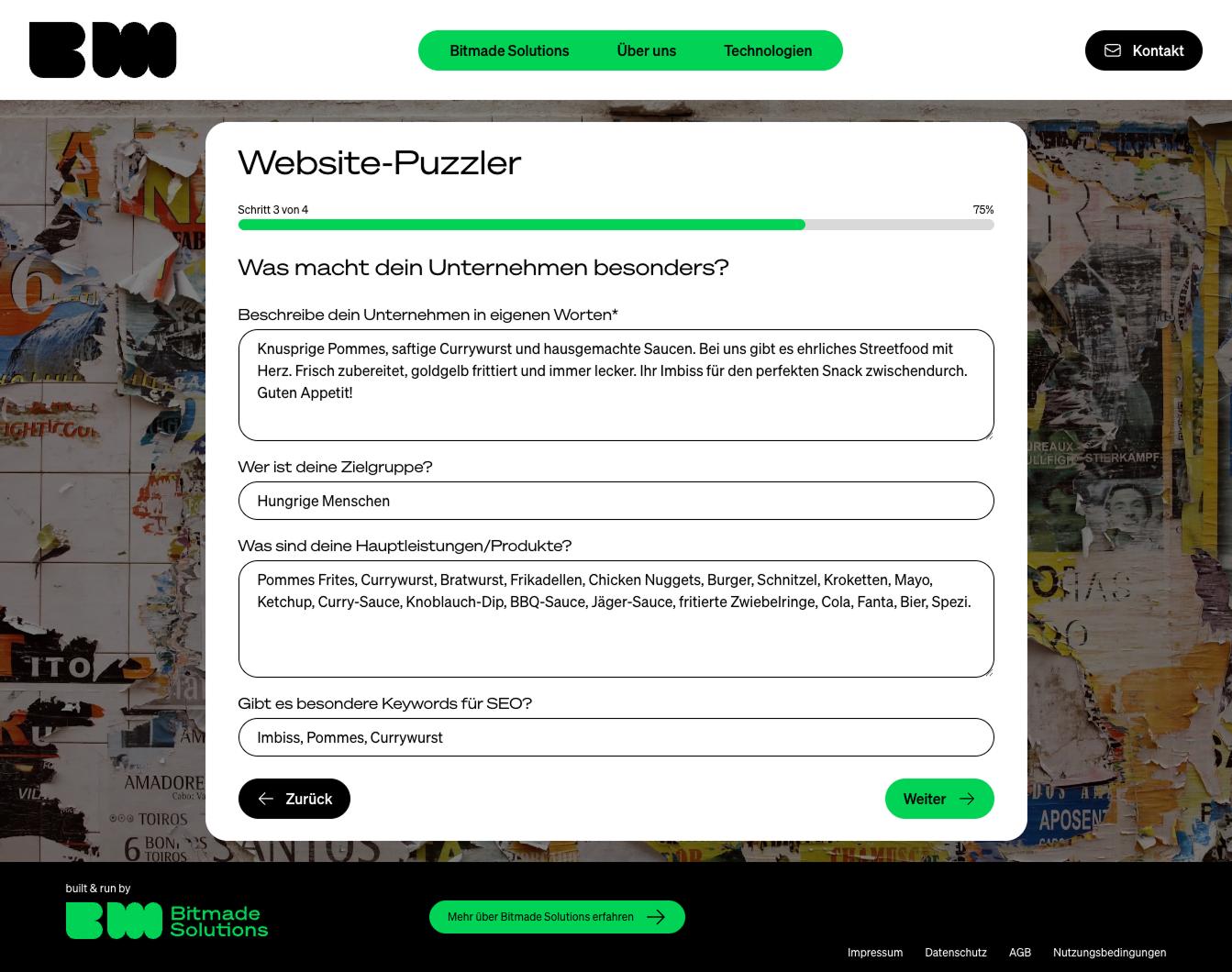 Screenshot: Website Puzzler Beschreibung