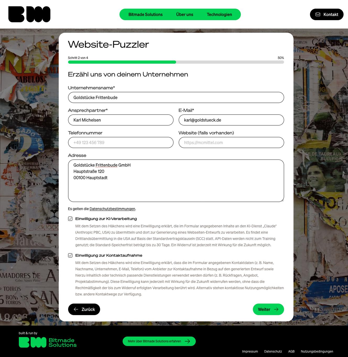 Screenshot: Website Puzzler Details